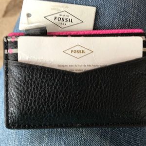 Black fossil wallet NWT
